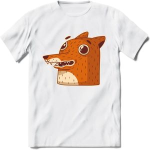 Friendly fox T-Shirt Grappig | Dieren vos Kleding Kado Heren / Dames | Animal Skateboard Cadeau shirt - Wit - L