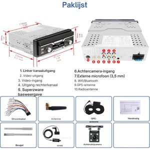 32G Draadloze Apple Carplay & Android Auto Autoradio: DAB Module - Navi GPS - 7 Inch Uitschuifbaar Scherm Met Bluetooth En Mirror Link