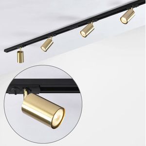 Modern 1-fase railsysteem van 1,5 meter met gouden Mels spots - plafondlamp