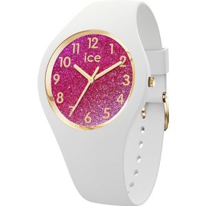 Ice Watch ICE glitter - White pink 022572 Horloge - Siliconen - Wit - Ø 34 mm