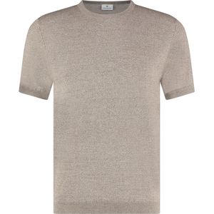 Blue Industry - Knitted T-Shirt Melange Taupe - Heren - Maat L - Modern-fit