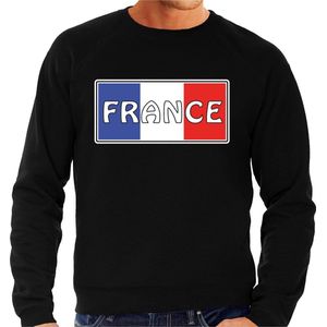 Frankrijk / France landen sweater zwart heren -  Frankrijk landen sweater / kleding - EK / WK / Olympische spelen outfit M