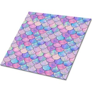Tulup PVC Tegels - Kleurrijke Visschubben Vinyl Tegels - 30 cm x 30 cm - Veelkleurig Vinyl Wandtegels - Verpakking van 9 stuks - Zelfklevende Vinyltegels - Op planten gebaseerd Plaktegels - Vinyl Tegels Zelfklevend - Plaktegels keuken en Badkamer