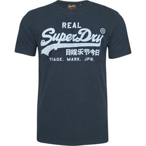 Superdry O-hals shirt vintage vl big logo blauw - M