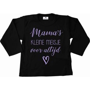 Shirt meisje-mama's kleine meisje voor altijd-zwart-lila-Maat 74