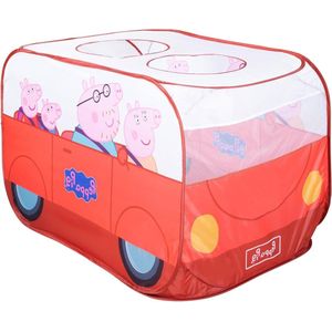 Pop-Up Speeltent Peppa Pig Auto Vorm - Automatisch Inklapbaar - Geschikt voor Binnen en Buiten - Rood-Wit