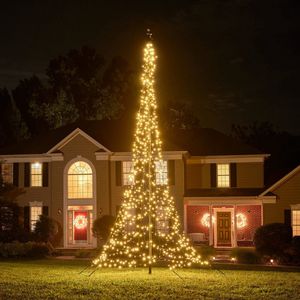 Fairybell LED Buiten Kerstboom voor in de vlaggenmast - 6 meter - 900LEDs - Warm wit