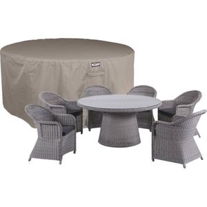 Raffles Covers ronde tuinsethoes - ⌀ 205 H: 85 cm - RDSR205 - Waterdicht | Solution Dyed | UV-bestendig | Elastisch trekkoord | Airvents - Beschermhoes tuinmeubelen