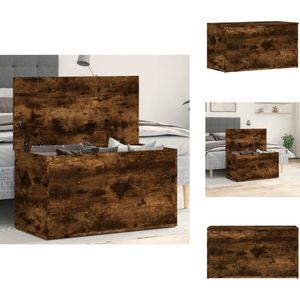 vidaXL Opbergkist - Opbergkisten - Opbergbox - - Opbergkist 84x42x46 cm bewerkt hout gerookt eikenkleurig