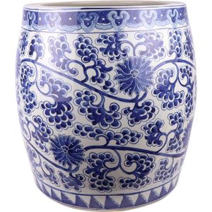 The Ming Garden Collection | Chinees Porselein | Extra Grote Chinese Porseleinen Bloempot Met Bloemetjes | Blauw & Wit
