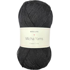 Micha Yarns - 100% katoen garen - 5 bollen haakkatoen - 5 x 50gram - 170meter per bol - Zwart (000)