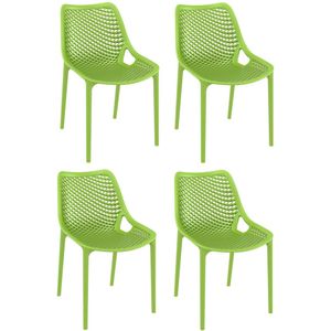 CLP Air Set van 4 Tuinstoelen - Stapelbaar - UV-lichtbestendig - Waterafstotend - Kunststof - groen