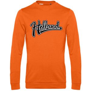 Sweater met tekst Holland | oranje shirt sweater | Koningsdag kleding | Oranje | maat M