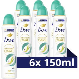 Dove Advanced Care Go Fresh Anti-Transpirant Deodorant Spray - Pear & Aloe Vera - 6 x 150 ml - Voordeelverpakking