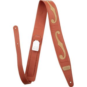 Gretsch F-Holes Leather Strap Orange and Tan - Gitaarband