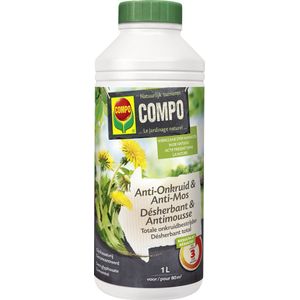 COMPO Anti-Onkruid & Anti-Mos totaal - natuurlijke ingrediënten - concentraat - eerste resultaten binnen 3 uur - fles 1L (80 m²)