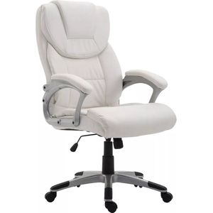 In And OutdoorMatch Luxe Bureaustoel Chiarina Meda - kunstleer - Wit - Op wielen - Ergonomische bureaustoel - Voor volwassenen - In hoogte verstelbaar
