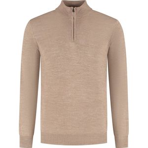 Gents - Halfzip merinoblend muskat - Maat 3XL