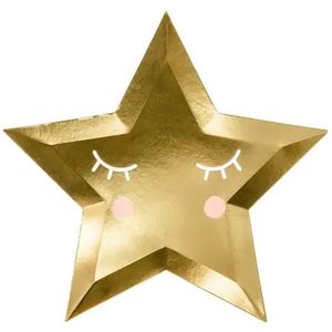 Hello Baby Borden Gouden Ster | Unisex | 6 stuks | 27 cm | Voor Gender Reveal en Babyshower