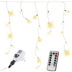 VOLTRONIC LED Gordijn - 200 LEDs - Kerstverlichting - Tuinverlichting - Transparante kabel - Binnen en Buiten - ijsregen - Met Afstandsbediening - 5 m - Warm Wit