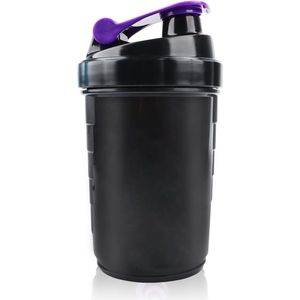 Premium eiwitshaker 500 ml met afleidingszeef en schaalverdeling, lekvrij, BPA-vrij voor het maken van delicate eiwitshakes voor tijdens de training, fitnessbeker voor de sportschool met poedercompartiment en organizer voor 3 tablets