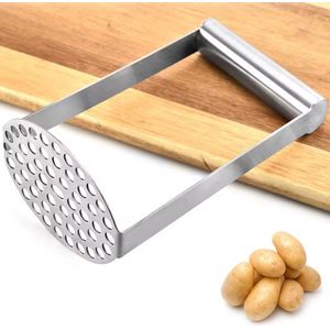 Roestvrijstalen Aardappelstamper | Pureestampers | Professionele Stamppot Maker voor Aardappelpuree en Stamppot | Duurzaam RVS Keukengerei met Ergonomisch Handvat (11x19x8cm)