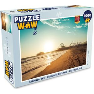 Puzzel Strand - Zee - Zonsondergang - Reuzenrad - Legpuzzel - Puzzel 1000 stukjes volwassenen