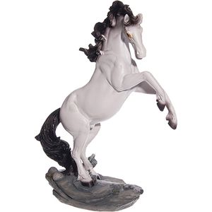 Paard wit steigerend beeld trofee decoratie geschenk 27cm