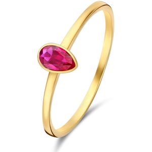 Isabel Bernard Baguette Roux 14 Karaat Gouden Ring - GoudkleurigWit