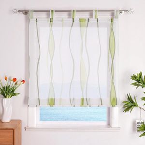 Vouwgordijn met lussen - Modern en Transparant - 1 stuk - Groen - 100x140cm