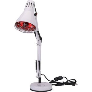 Tafelmodel infraroodlamp 150W - Warmtelamp tegen spier- en gewrichtspijn - Infraroodtherapie - Wit