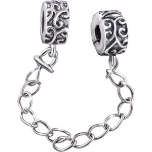 Quiges - 925 - Zilveren - Bedels -Sterling zilver - Beads - Safety Ketting Kraal Charm - Geschikt – voor - alle bekende merken - Armband Z645