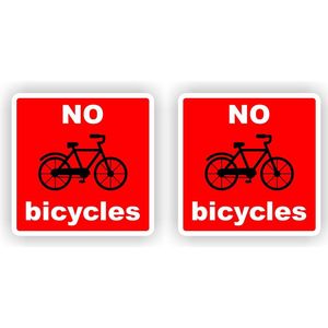 Geen fietsen No Bicycles 2 stickers