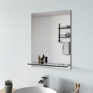 Badkamerspiegel met legplank 45 x 60 cm spiegel met plank badkamer spiegel wandspiegel met plank