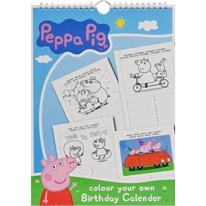 Kleur je eigen verjaardagskalender Peppa Pig