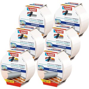 Fabric-Reinforced Double-Sided Adhesive Tape for Carpet and PVC Flooring - Pack of 6 Rolls, 10 m x 50 mm Each