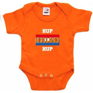 Oranje fan romper voor babys - hup Holland hup - Holland / Nederland supporter - EK/ WK romper / outfit 80