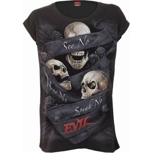 Spiral Top -S- SEE NO EVIL Zwart