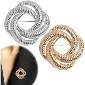 Twisted Lentebroche - Elegante Decoratie - 1 stuk - Goud/Zilver - Legering