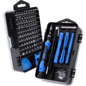 fijnmechanische schroevendraaierset, 122 in 1 mini-precisiegereedschapsset met Torx T2 T5 T6 T8 T9, reparatieset voor mobiele telefoons voor horloge, pc, bril, PS, camera, iPhone met 1 magnetische pad