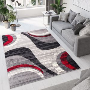 Tapiso Dream Vloerkleed Grijs Rood Laagpolig Woonkamer Tapijt Maat- 160x230