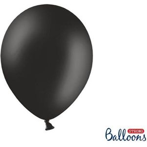Strong Ballonnen 30cm, Pastel zwart (1 zakje met 50 stuks)