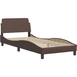 vidaXL - Bed - met - matras - kunstleer - bruin - 80x200 - cm