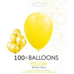 100 ballonnen geel 12 inch.