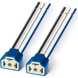 2 stuks Keramische H4-aansluitingen 9003 HB2-aansluiting met kabelboom naar 3-pins adapter koplampconnector voor auto vrachtwagen boot marine koplamp mistlamp retrofit