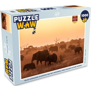 Puzzel Wilde Afrikaanse olifanten van het nationaal park Kruger in Zuid-Afrika - Legpuzzel - Puzzel 1000 stukjes volwassenen