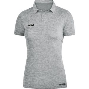 Jako Polo Premium Basics Dames Grijs Gemeleerd Maat 44