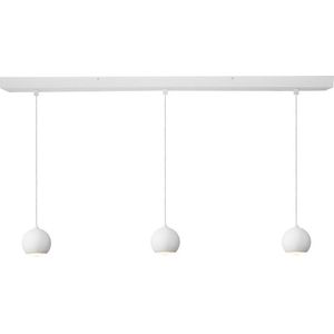 Artdelight - Hanglamp Denver 3 lichts Ø 10 cm L 100 cm wit