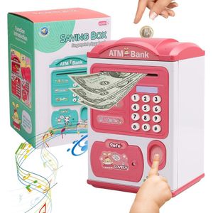 Elektronische munt geldbank spaarpot voor kinderen met vingerafdrukbescherming - Roze - Cadeaus voor jongens en meisjes van 3-8 jaar
