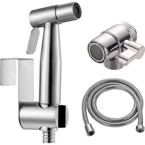 Selbro ® Roestvrijstalen Handdouche Set voor Toilet en Huisdierenverzorging met Verstelbare Waterdruk